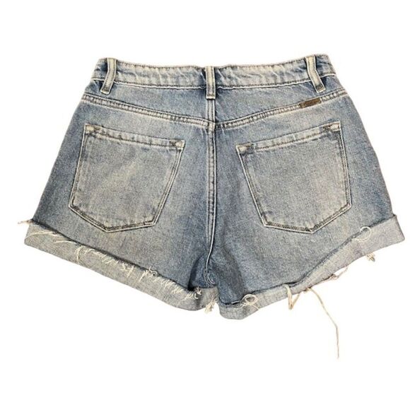 Kancan Button Fly Distressed Denim Jean Shorts Medium Light Wash Size 3 / 25 - Picture 4 of 8